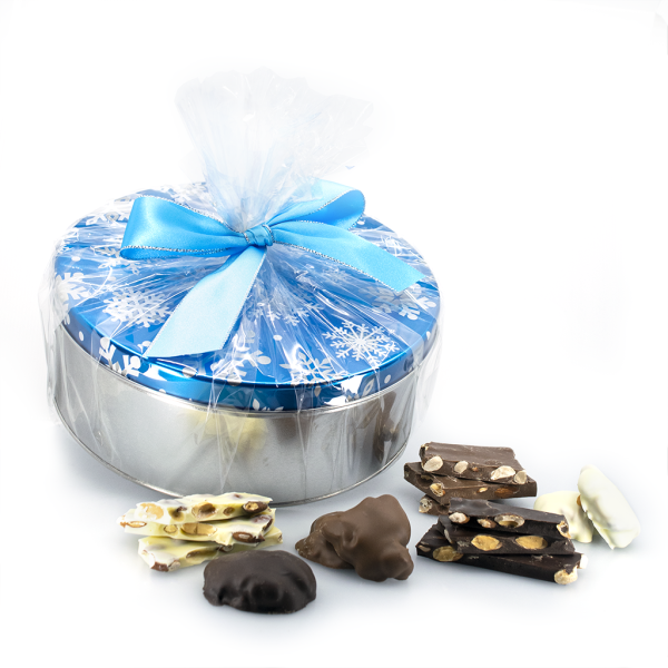 Coffret-cadeau Mélange d'Écorces de Chocolat aux Amandes et Rêves d'Amandes Caramélisés – Temps des Fêtes – 1.65kg