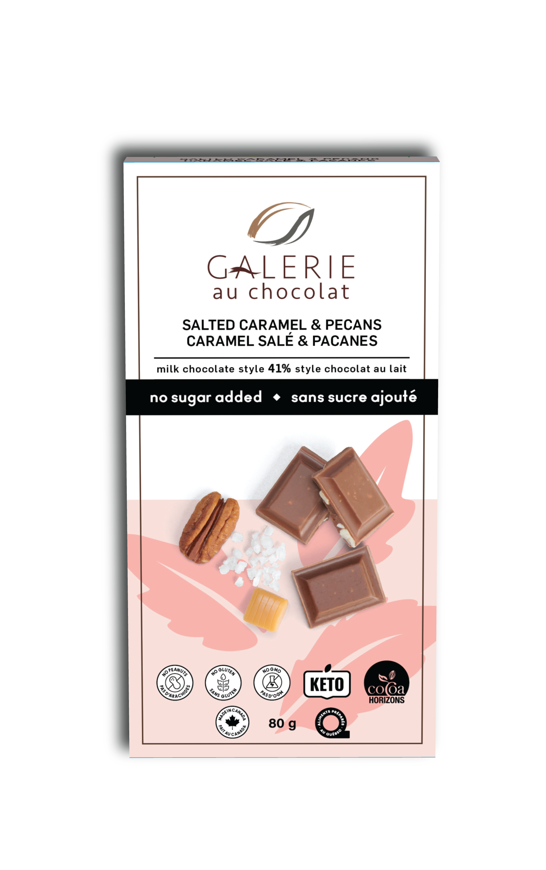 No Sugar Added - Salted Caramel & Pecans 80g
