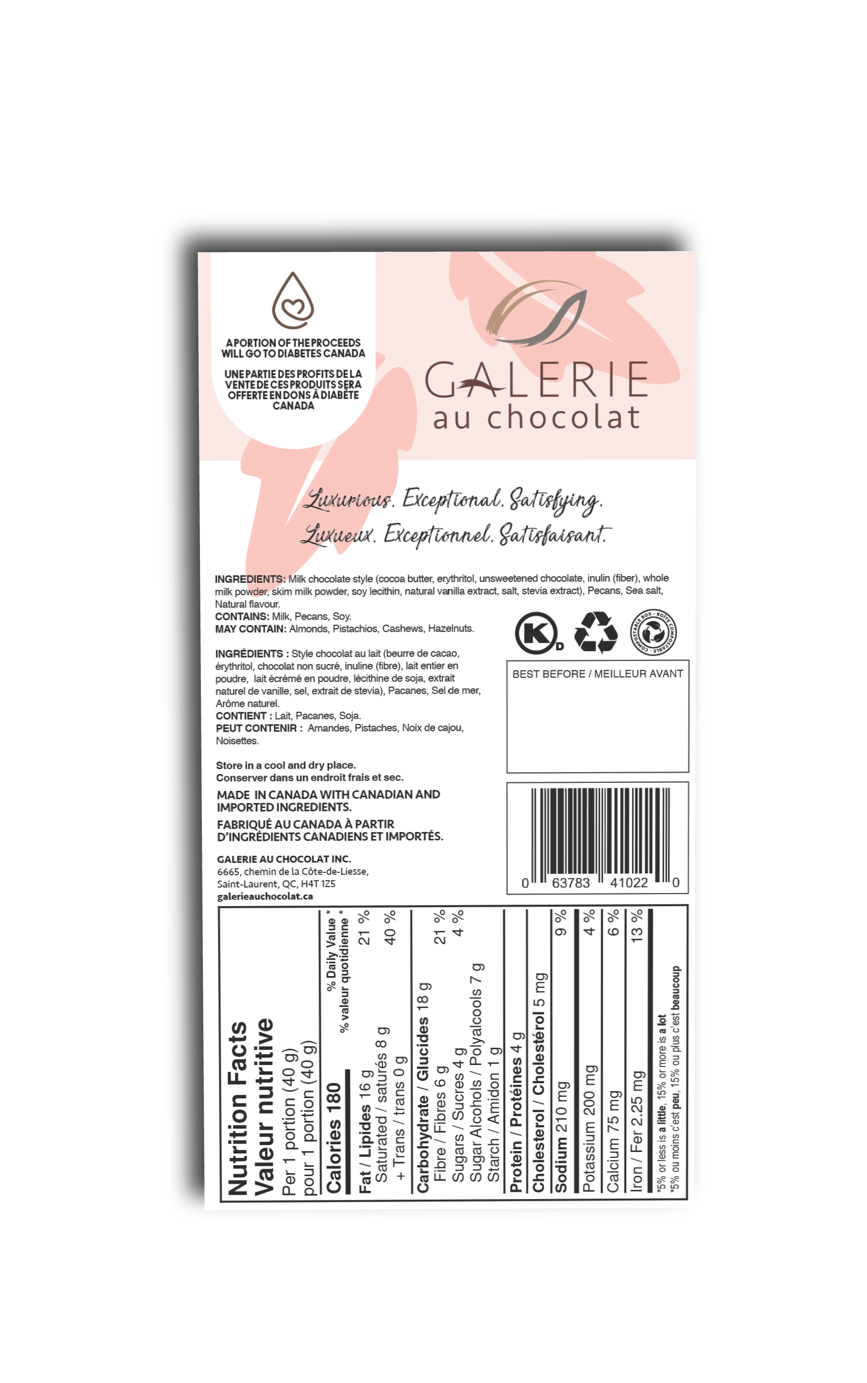 No Sugar Added - Salted Caramel & Pecans 80g