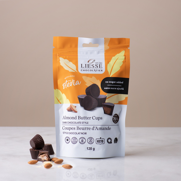 No Sugar Added - Almond Butter Cups-Dark Chocolate Style 120g