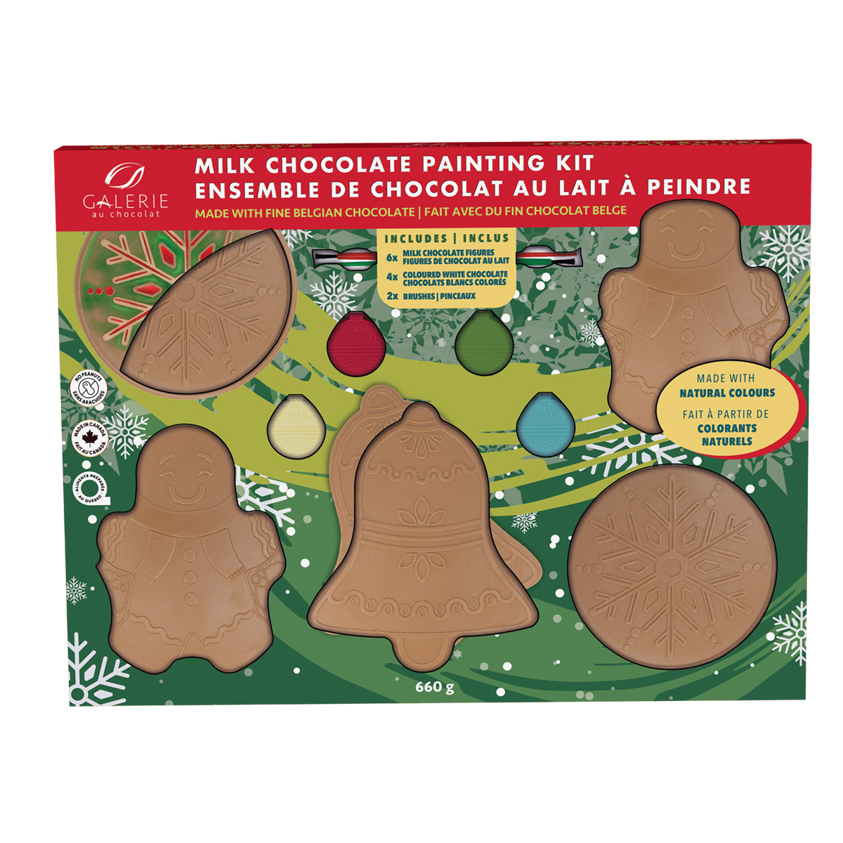 Ensemble de chocolat au lait à peindre - Fête - 660g